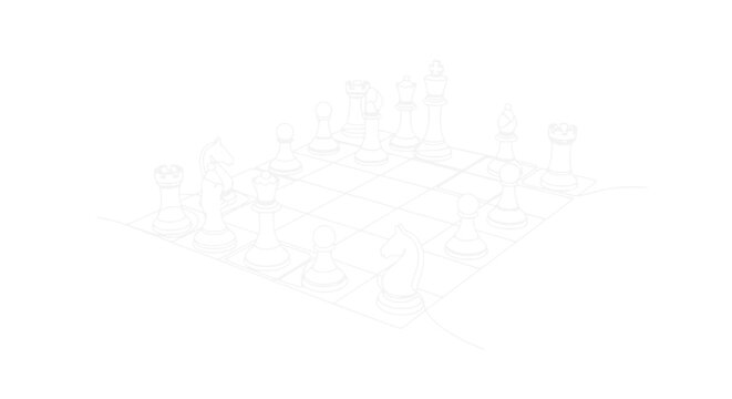 Chessboard with pieces outline, strategic game concept, minimalist design