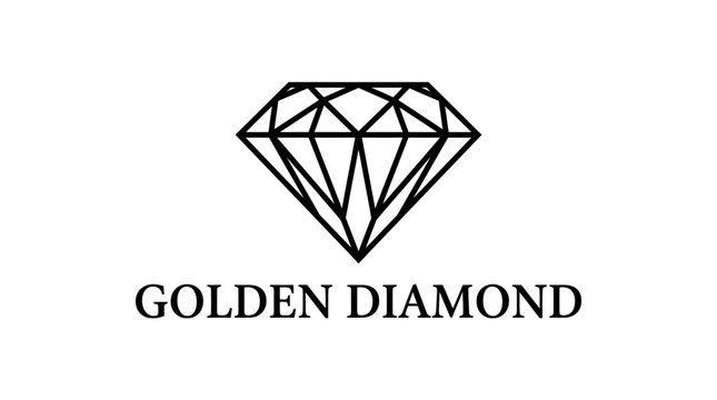 Golden Diamond Jewelry Logo Design.