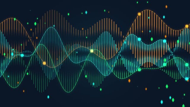 Abstract Tropical Climate Data Waves Motion Graphics Layout