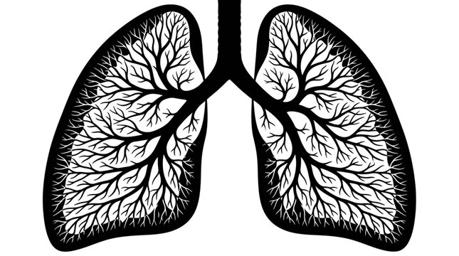 Abstract Lungs Illustration - Branching Airways Silhouette