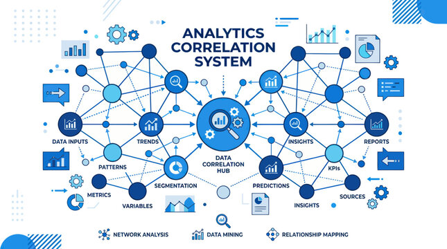Analytics Correlation System: Data Hub, Insights, Predictions, and Network Analysis