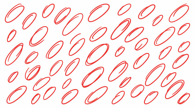 circle brush stroke marker highlighter,red scribble circles for design projects,drawn red doodle isolated.