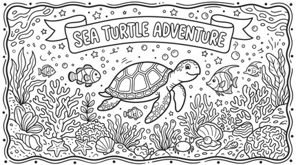 Sea Turtle Adventures: An Underwater World Scene. © pixmastock