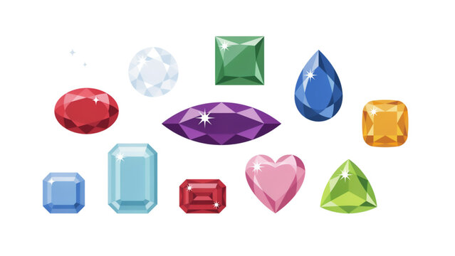 Colorful collection of gemstones and crystals in a bright display