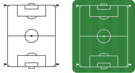 Soccer Field Vector Diagram and Football Pitch Layout Icon © Rs Rabbi