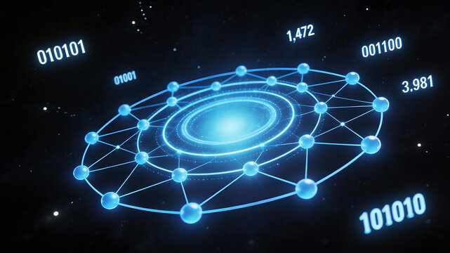 Abstract digital network with binary numbers