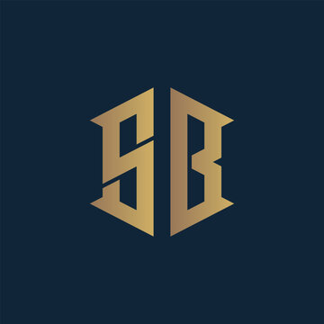 SB initials monogram letter text alphabet logo design