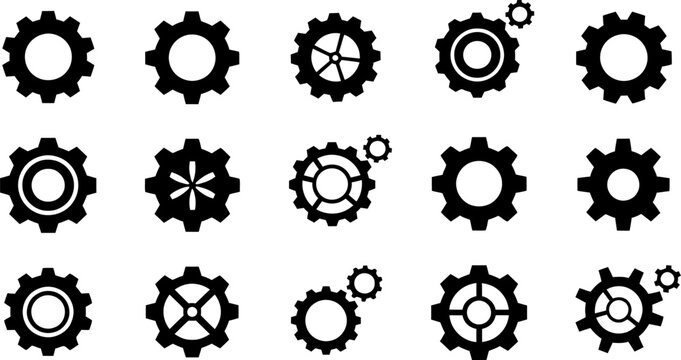 Industrial gear wheel collection for mechanical engineering projects and system concept integration