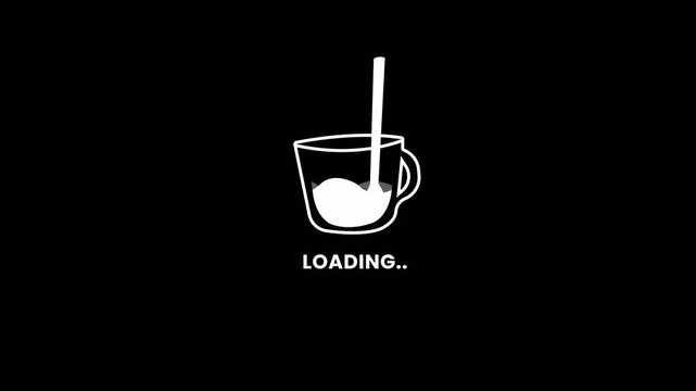 Coffee Cup Filling Progress Bar Loading Animation 4k video animation seamless loop