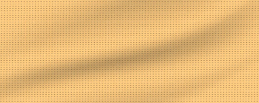 Abstract gold background with dynamic waves and halftone dot texture. Modern yellow metallic mesh grid pattern vector illustration template for premium tech banner design.