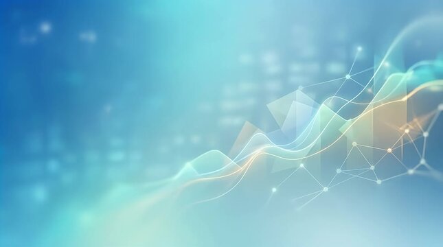 Soft Abstract Background with Flowing Lines and Geometric Shapes