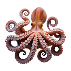 octopus with curled tentacles detailed marine life photography on black background © Fahim