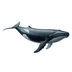 Fototapeta premium humpback whale illustration on a black background marine mammal artwork