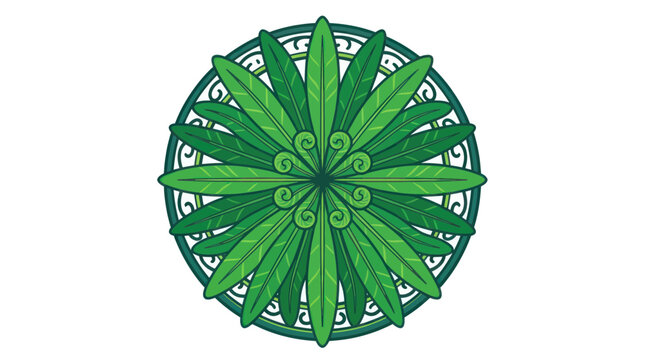 Green Leaf Mandala Art