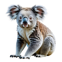 koala portrait close up of a fluffy australian marsupial on black background © Fahim