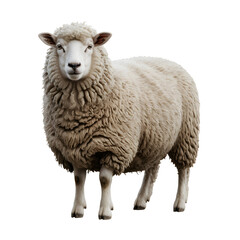 Fototapeta premium white sheep portrait fluffy wool isolated on black background