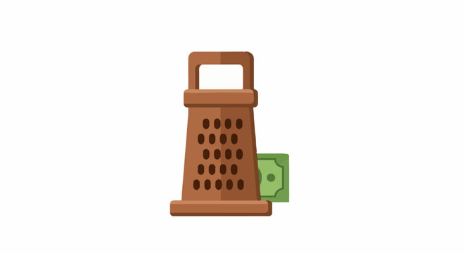 Small Wooden Kitchen Cheese Grater with Green Handle.