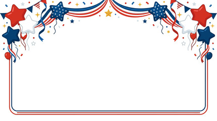 Obraz premium The American Independence Day Celebration Border.