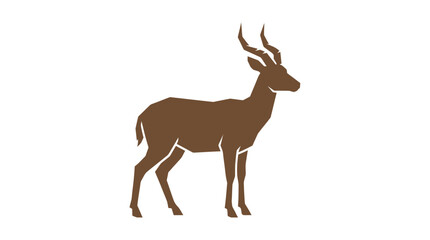 Fototapeta premium Brown Antelope Silhouette Standing - Wildlife Icon