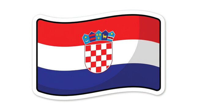 Croatian flag symbol sticker icon.