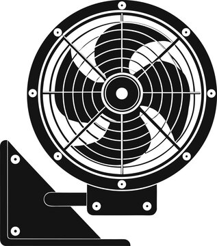 black fan isolated on white background