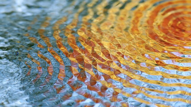 Golden Circular Liquid Wave Texture
