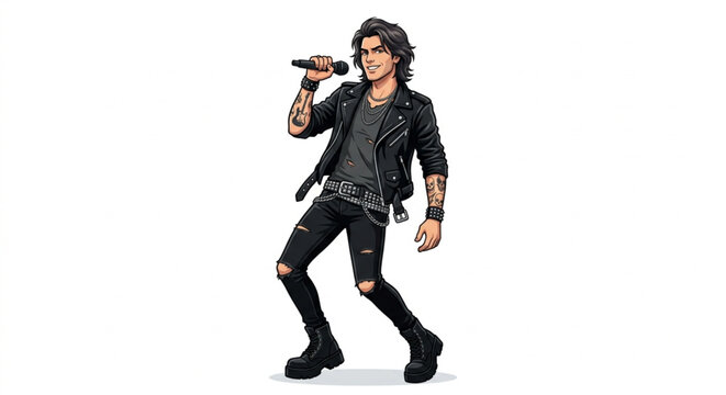 rock star character illustration