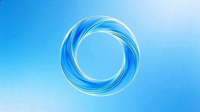 Blue swirling ring on gradient background