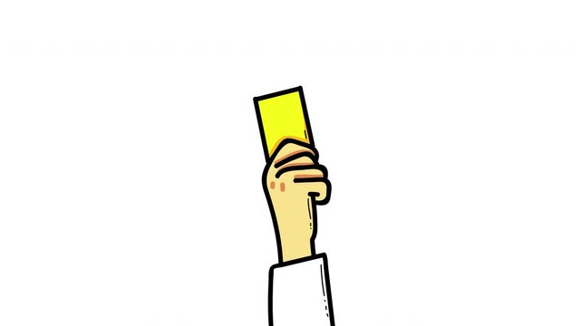 Referee Showing Yellow Card Animation for Soccer Football Warning and Fair Play