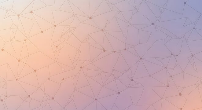 Abstract low poly geometric background with pastel gradient and network nodes.