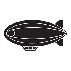 blimp stencil icon vector illustration. © JOY RAY
