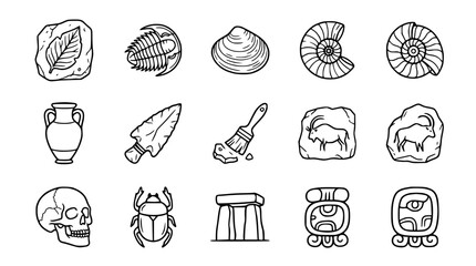 Doodle Icons: Fossils, Artifacts, and Ancient Symbols © Susu