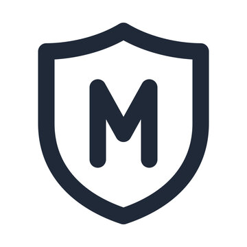 Highway shield line icon, navigation outline symbol