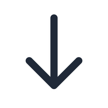 Arrow down line icon, arrow outline symbol