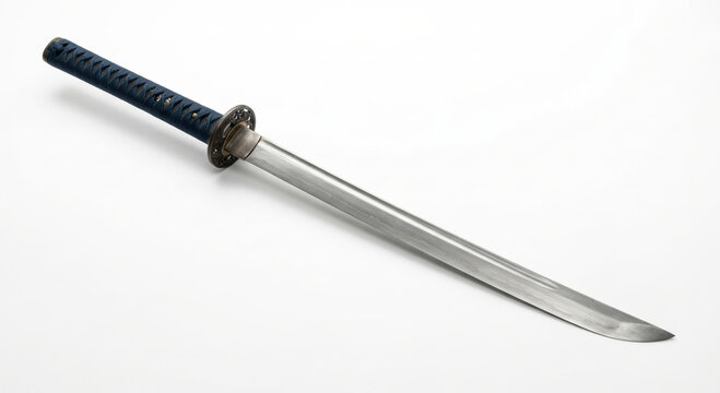 Traditional Japanese Katana with Blue Hilt