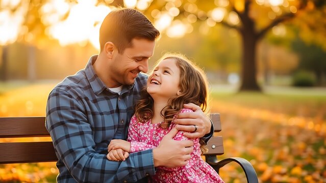 Young siblings sharing a joyful moment outdoors in autumn.