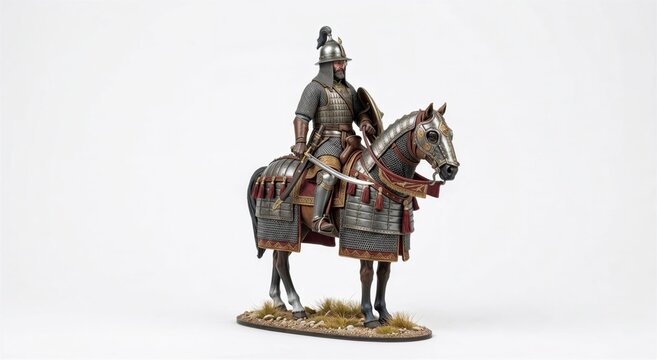 Ornate Medieval Knight on Armored Steed