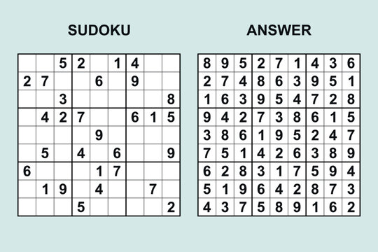 Основные RGB vector sudoku with answer 493, puzzle game with numbers