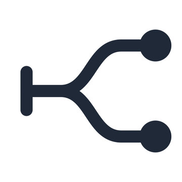 Fiber optic line icon, technology outline symbol