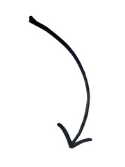 Black curved arrow pointing down © smyle