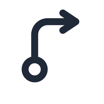Pivot redirect line icon, business outline symbol