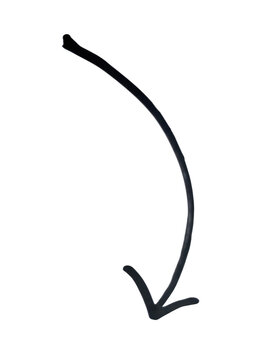 Black curved arrow pointing down