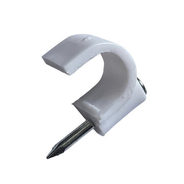 White plastic wall anchor with screw