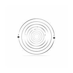 Fototapeta premium Minimalist black spiral with dots on white background