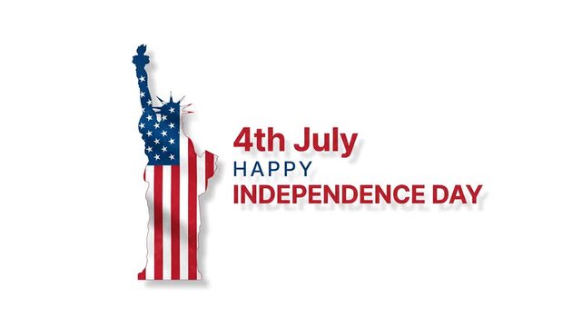 Statue of Liberty Silhouette with American Flag Texture for Independence Day