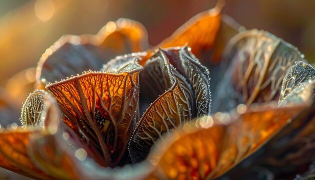 Close-up of wilted brown leaves.