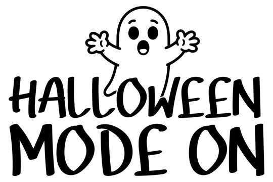 Halloween mode on spooky ghost illustration for festive designs and halloween celebrations
