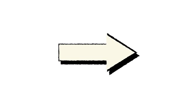 Wobbly arrow sketch drawing characterized by dynamic motion and artistic flair