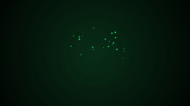 Glowing green vector particles on dark background