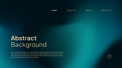 Obraz premium Abstract gradient mesh background with blurred dark turquoise green fluid. Aesthetic horizontal template dark green for landing page design, web cover, banner. Futuristic background. Modern Minimalist